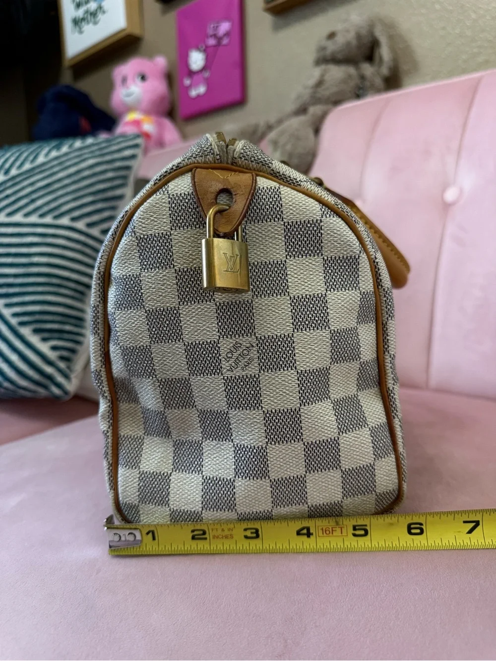 💯Authentic! Louis Vuitton LV Damier Azur Speedy 25.